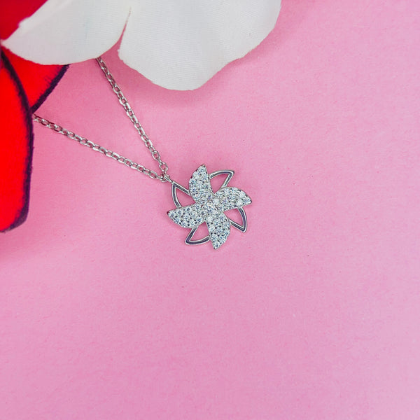 Silver FloraGlow Chain Pendant