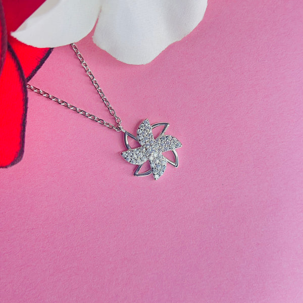 Silver FloraGlow Chain Pendant