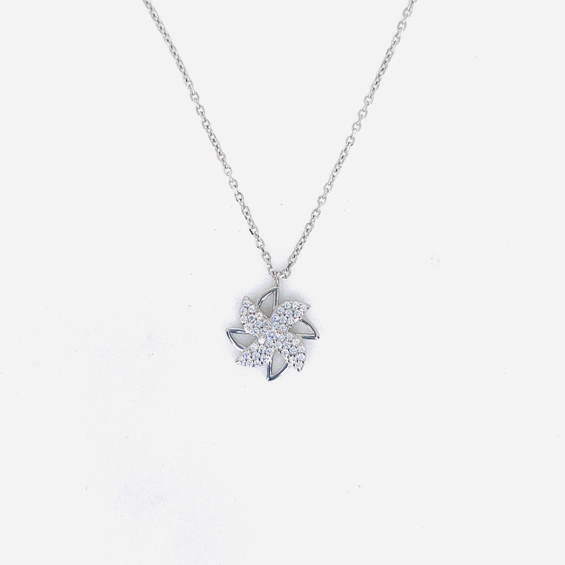 Silver FloraGlow Chain Pendant