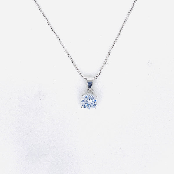 Silver EternaSolitaire Chain Pendant