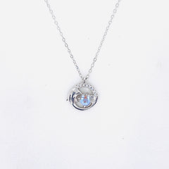 Silver Dolphin & Water Drop Pendant Necklace Chain Pendant