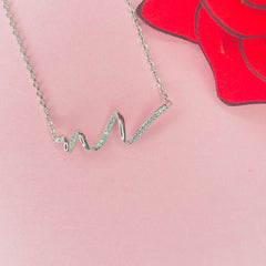 Silver Twisted CZ Chain Pendant