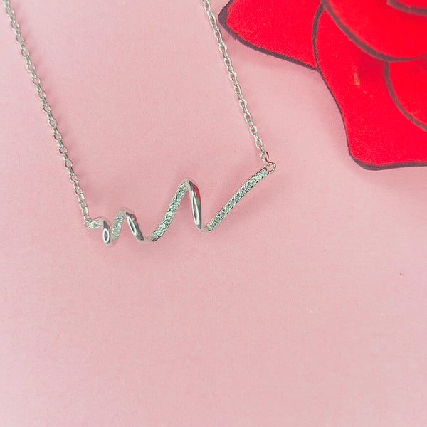 Silver Twisted CZ Chain Pendant