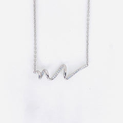 Silver Twisted CZ Chain Pendant