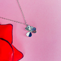 Silver Triple Heart Flower Chain Pendant