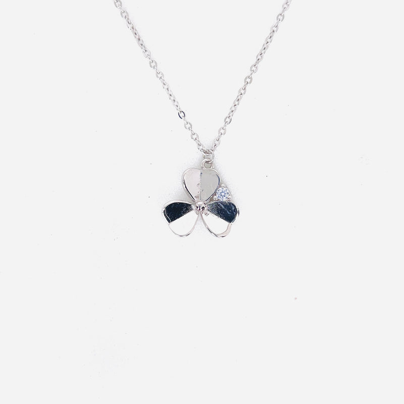 Silver Triple Heart Flower Chain Pendant