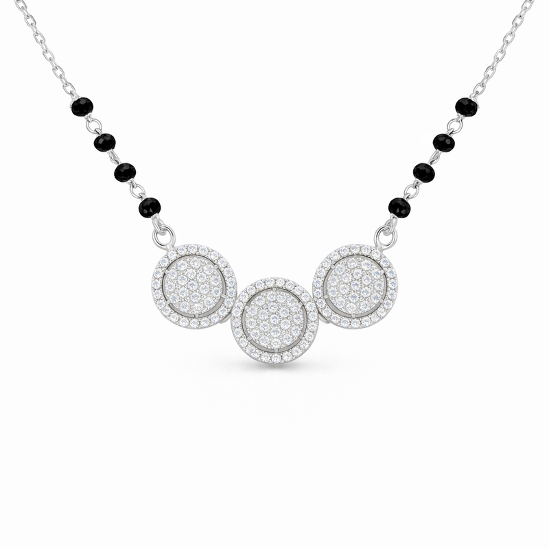 Silver Halo Trinity Mangalsutra