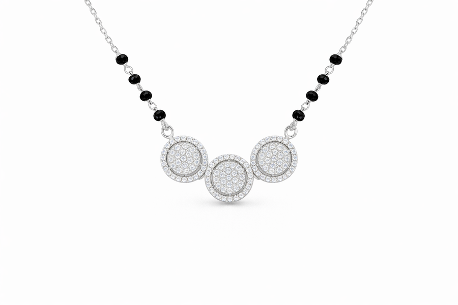 Silver Halo Trinity Mangalsutra