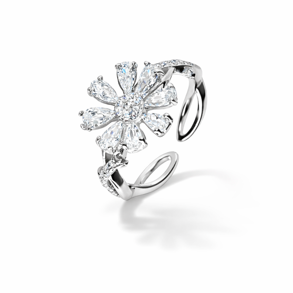 Sterling silver Leaf Flower Ring