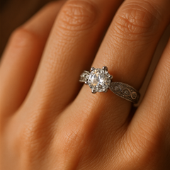 Sterling Silver designer Solitaire Ring