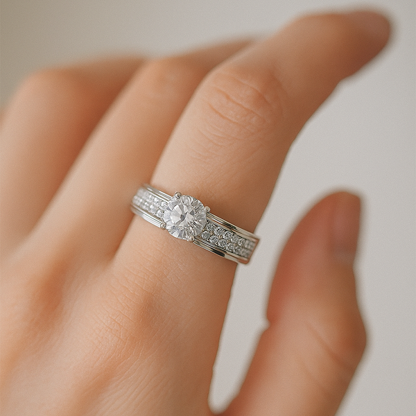 Sterling Silver Elegant  Solitaire Ring