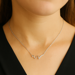 Silver Twisted CZ Chain Pendant