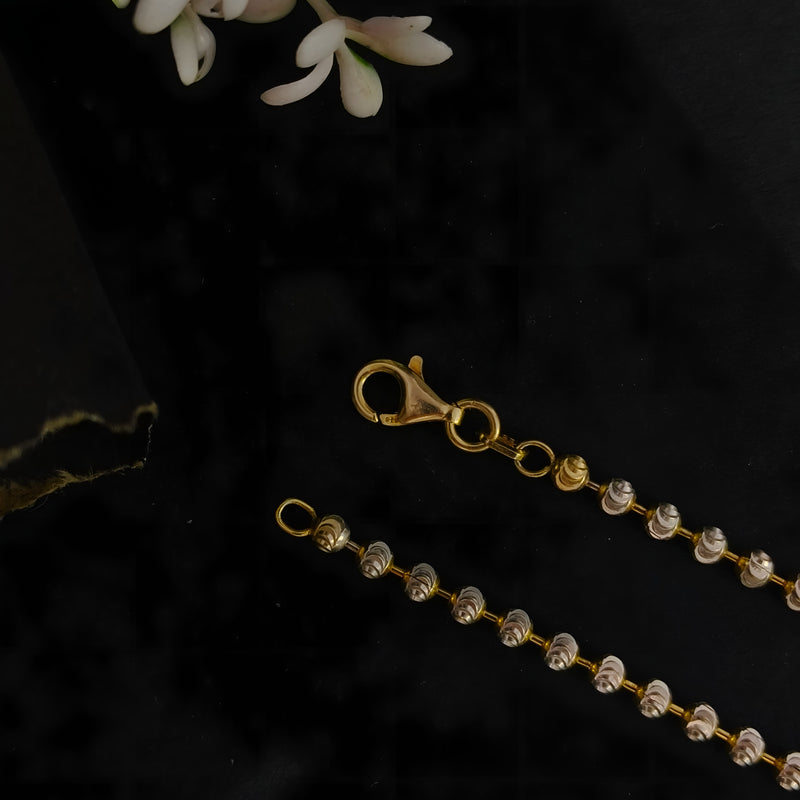92.5 Sterling Silver Beaded Chain Necklace for Women