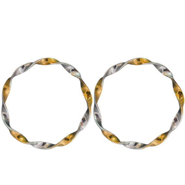 Aurelia Twist Dual-Tone 925 Silver Gold Bangles