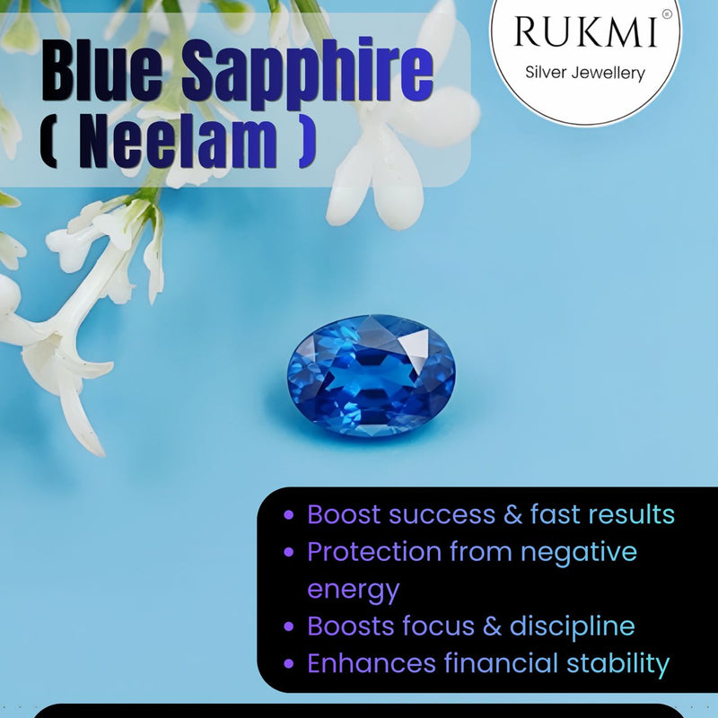 Natural Blue Sapphire (Neelam) Oval-Cut Loose Gemstone