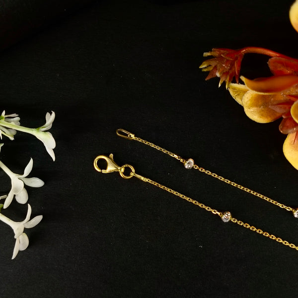 92.5 Sterling Silver Dual-Tone Bead Station Chain