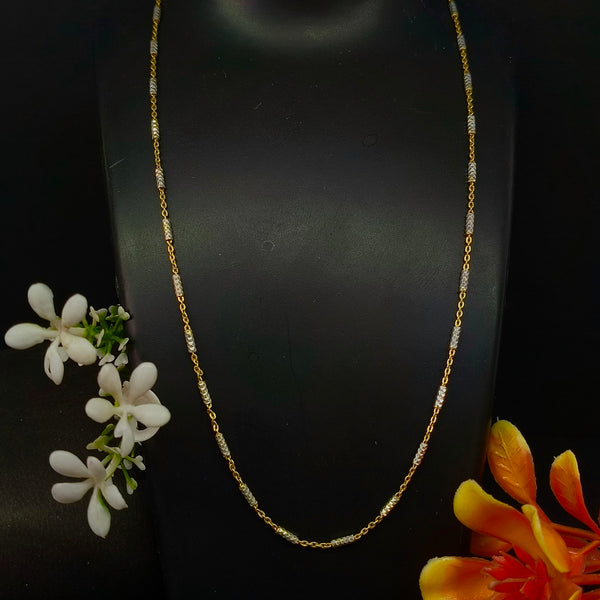 92.5 Sterling Silver Dual-Tone Station Chain