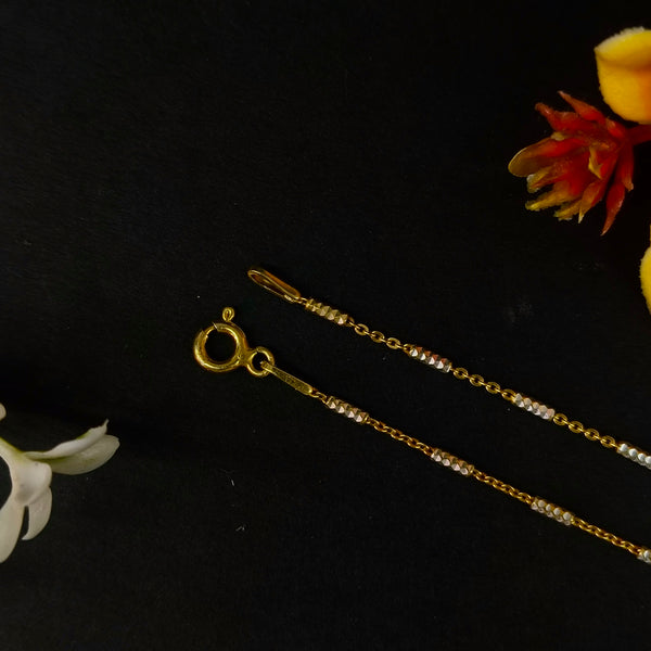 92.5 Sterling Silver Dual-Tone Station Chain