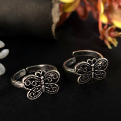 92.5 Sterling Silver Enchanted Butterfly Toe Rings (Pair)