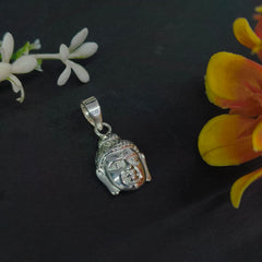 92.5 Sterling Silver Enlightened Gautam Buddha Face Pendant