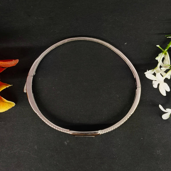 92.5 Sterling Silver Iced-Out Dual Serpent Statement Bangle