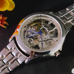 Men’s 92.5 Sterling Silver Open-Heart Skelio Automatic Watch