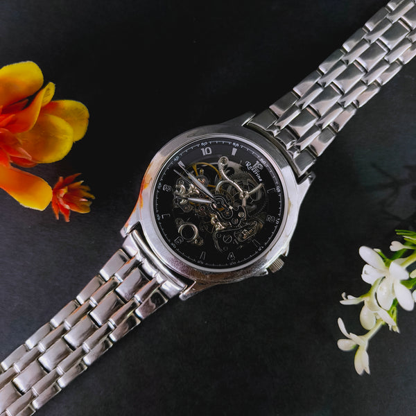 Men’s 92.5 Sterling Silver Open-Heart Watch