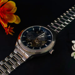 Men’s 92.5 Sterling Silver Automatic Exhibition Watch