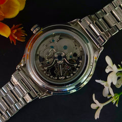 Men’s 92.5 Sterling Silver Automatic Exhibition Watch