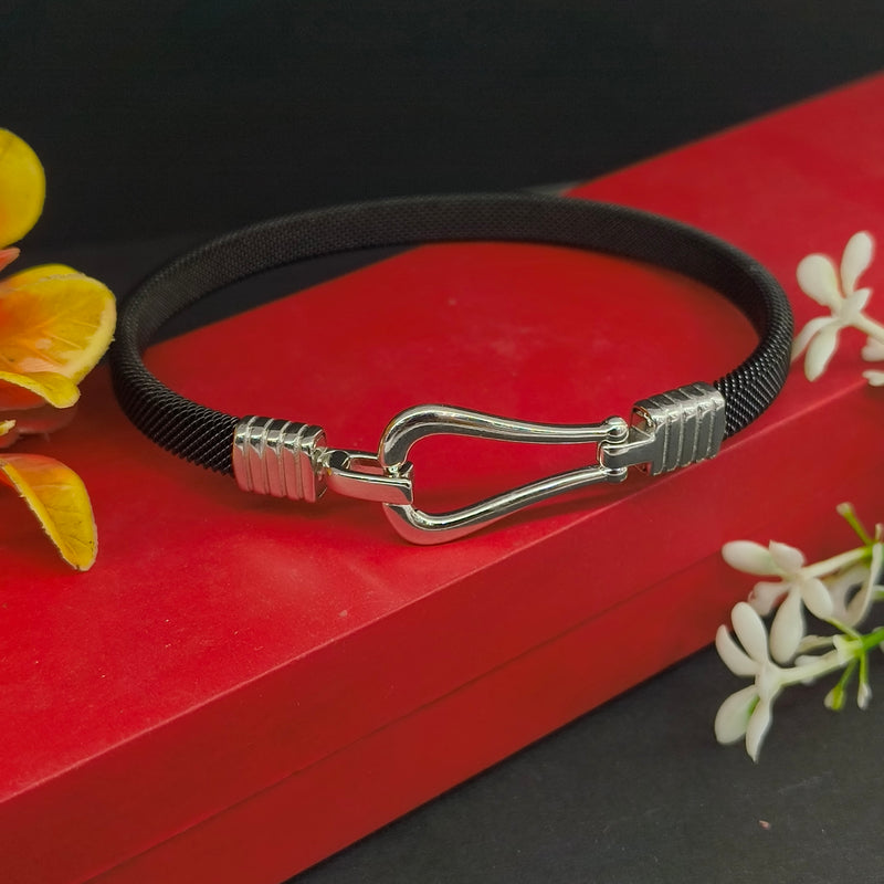 92.5 Sterling Silver Baguette Diamond Statement Bangle