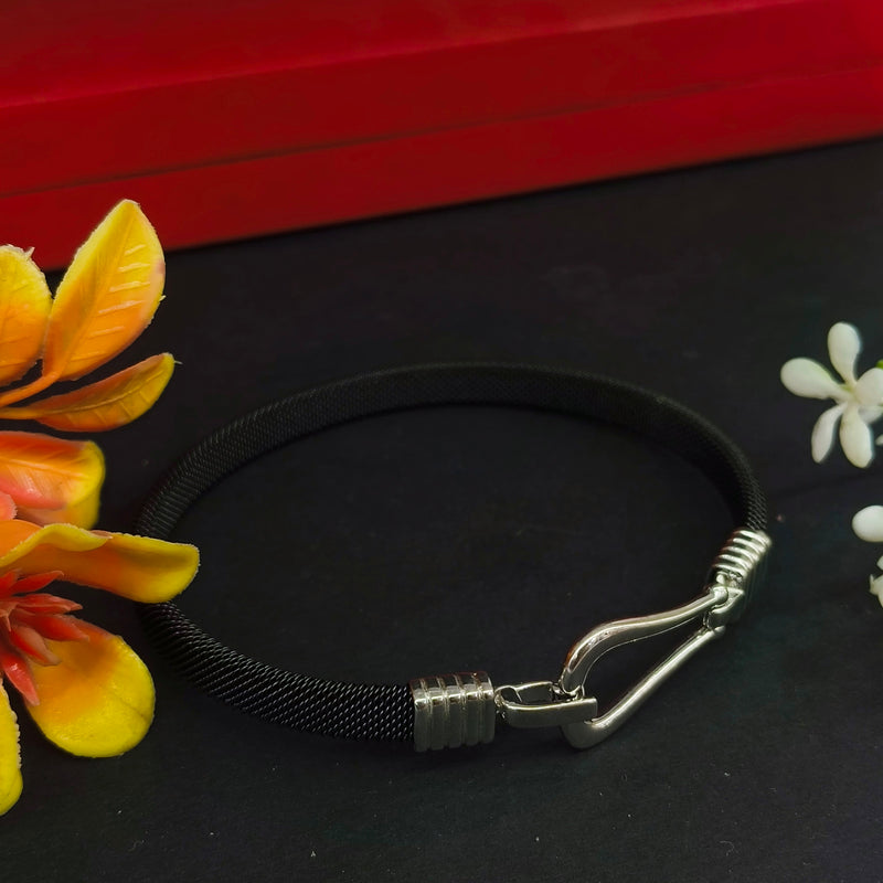 92.5 Sterling Silver Baguette Diamond Statement Bangle