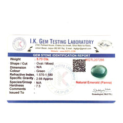 Natural Emerald (Panna) Gemstone – Oval Cut Certified Green Stone