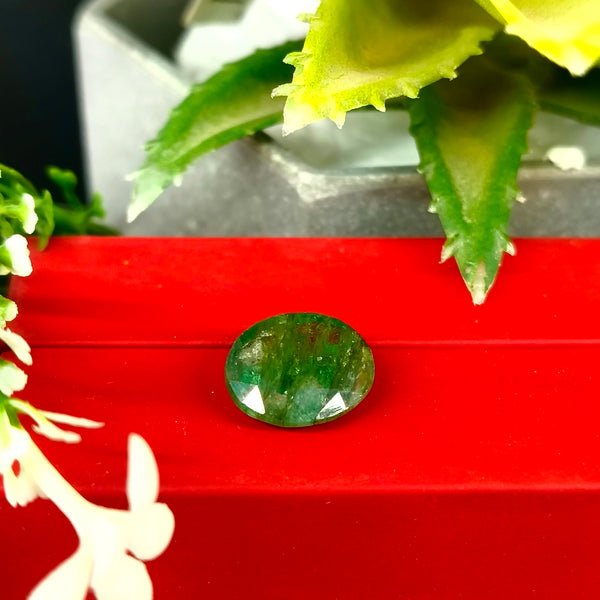 Natural Green Emerald Oval-Cut Loose Gemstone