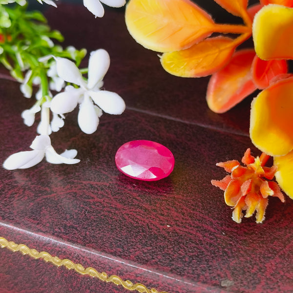 Natural Pink Ruby Oval-Cut Loose Gemstone