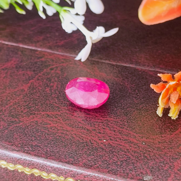 Natural Pink Ruby Oval-Cut Loose Gemstone