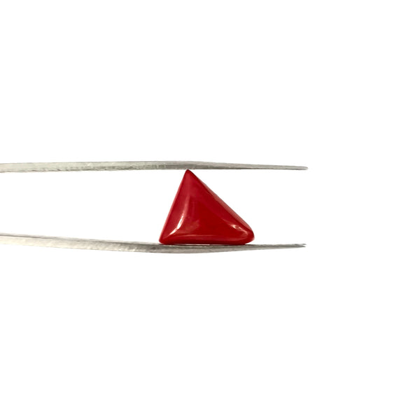 Natural Red Coral (Moonga) Triangular-Cut Loose Gemstone
