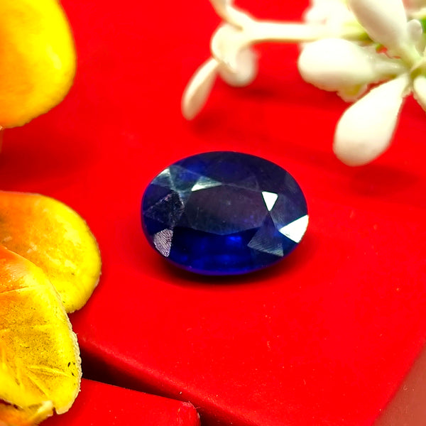 Natural Blue Sapphire (Neelam) Oval-Cut Loose Gemstone