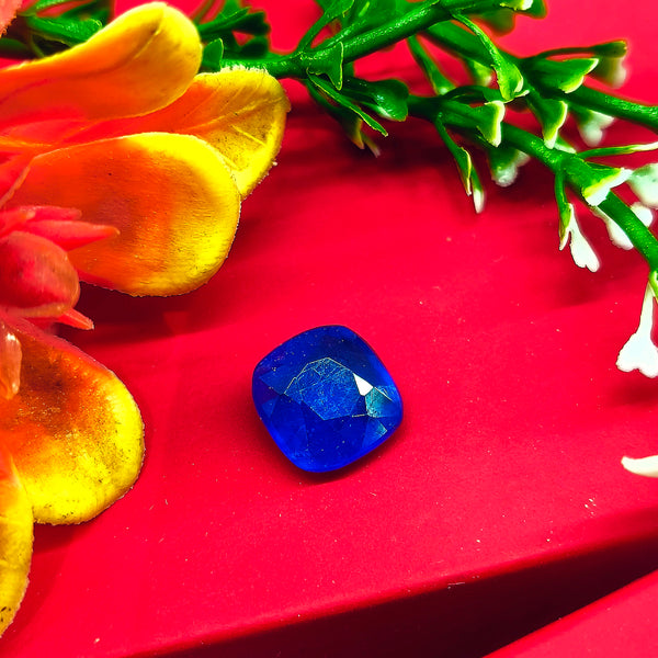 Natural Blue Sapphire (Neelam) Cushion-Cut Loose Gemstone