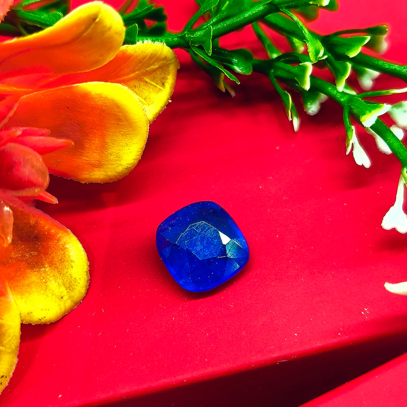 Natural Blue Sapphire (Neelam) Cushion-Cut Loose Gemstone