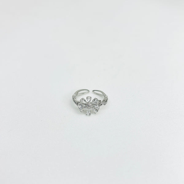Sterling silver Leaf Flower Ring