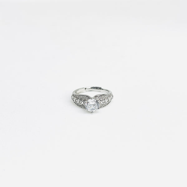 Sterling Silver designer Solitaire Ring