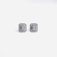 Silver CZ Stone With Center Solitaire Top