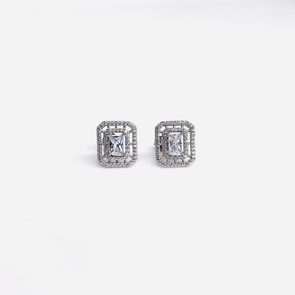 Silver CZ Stone With Center Solitaire Top