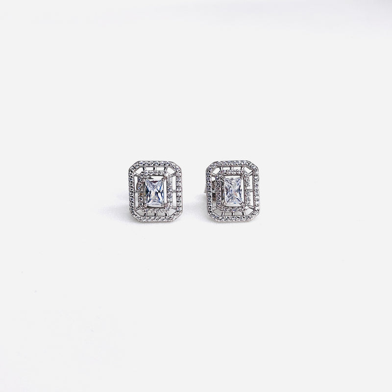 Silver CZ Stone With Center Solitaire Top