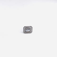 Silver CZ Stone With Center Solitaire Top