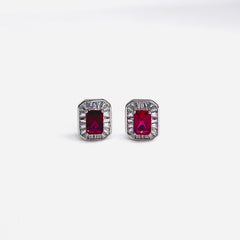 Silver CZ Stone Ruby Solitaire Top