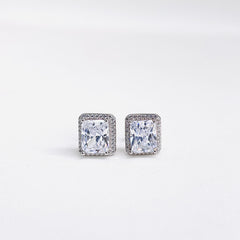 Silver CZ Stone With Square Solitaire Top