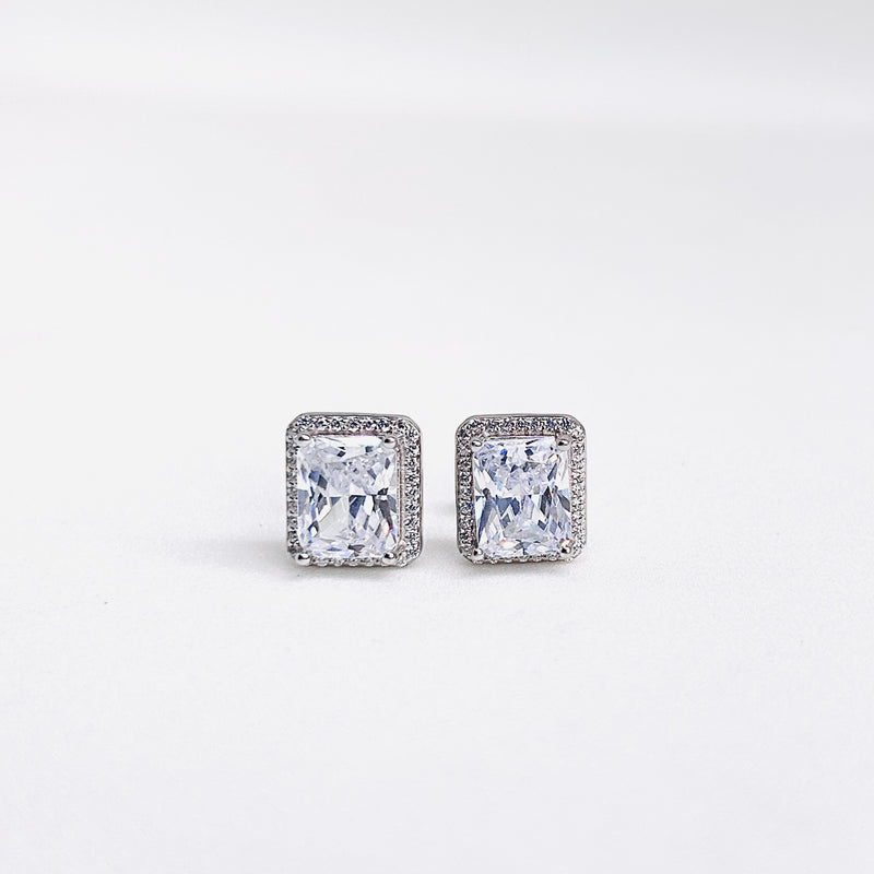 Silver CZ Stone With Square Solitaire Top