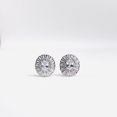 Silver CZ Stone With Round Solitaire Top