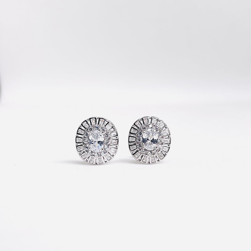 Silver CZ Stone With Round Solitaire Top